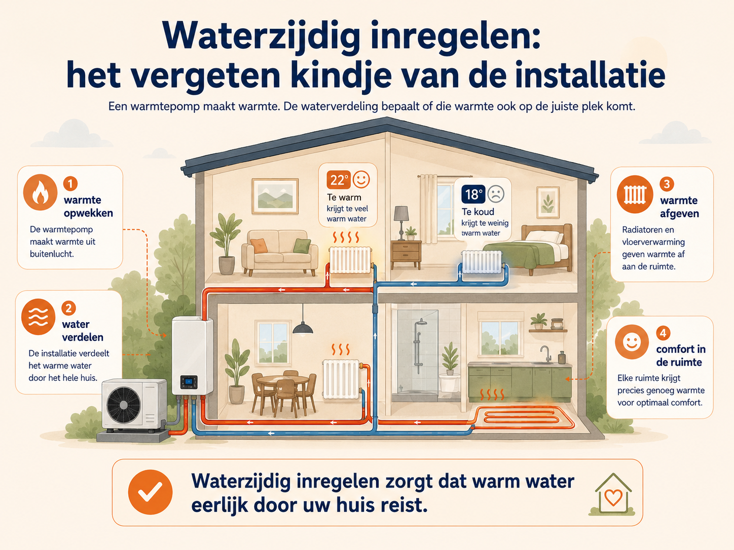 Waterzijdig inregelen helpt warmte beter verdelen door het verwarmingssysteem